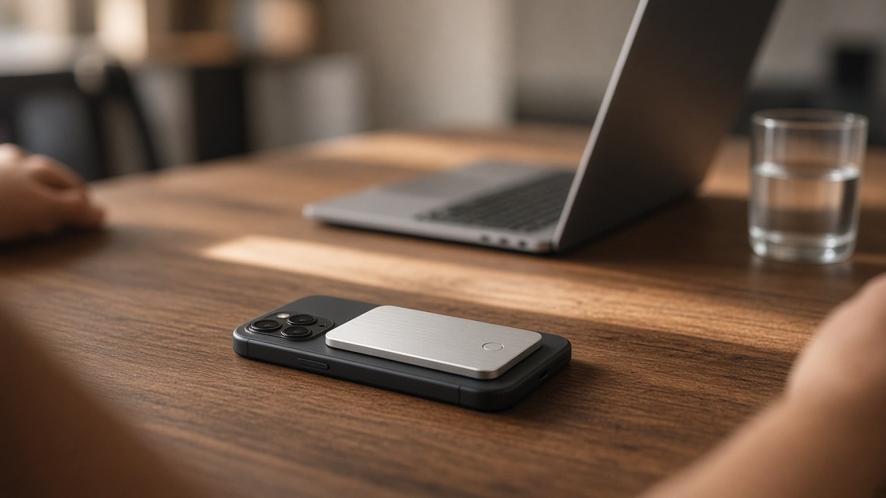 Phone with Sottile Card on a meeting table (concept render)
